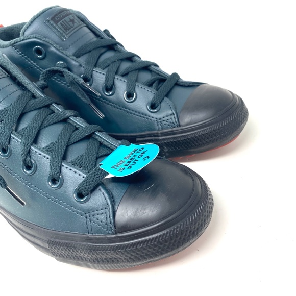 Converse Chuck Taylor Street Mid Top Green Kids Women's Leather Sneakers 672118C - Picture 8 of 10